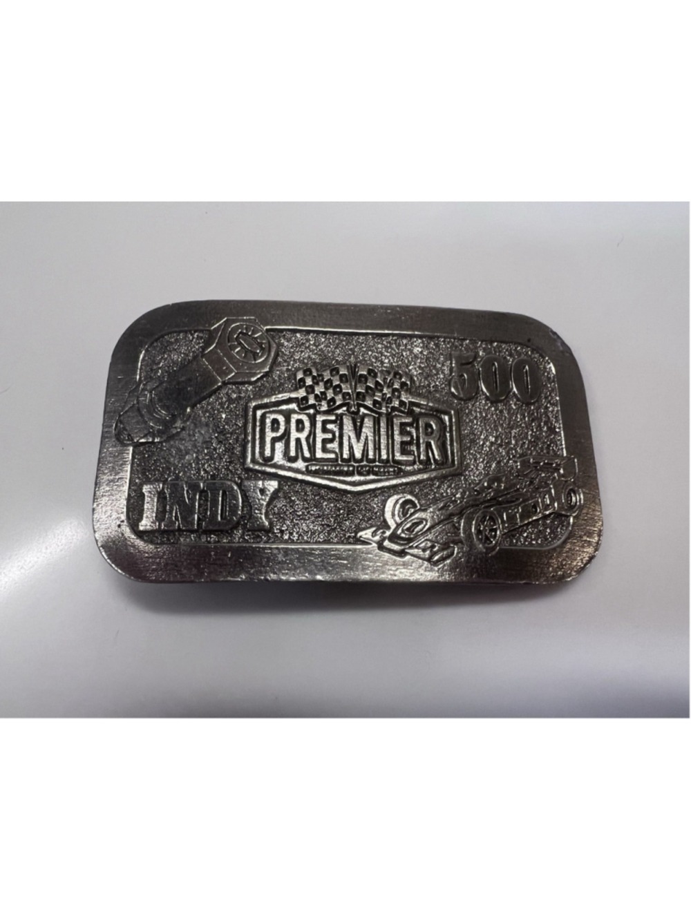 Vintage Indy 500 Premier Belt Silver Buckle The Great American Buckle Co Racing